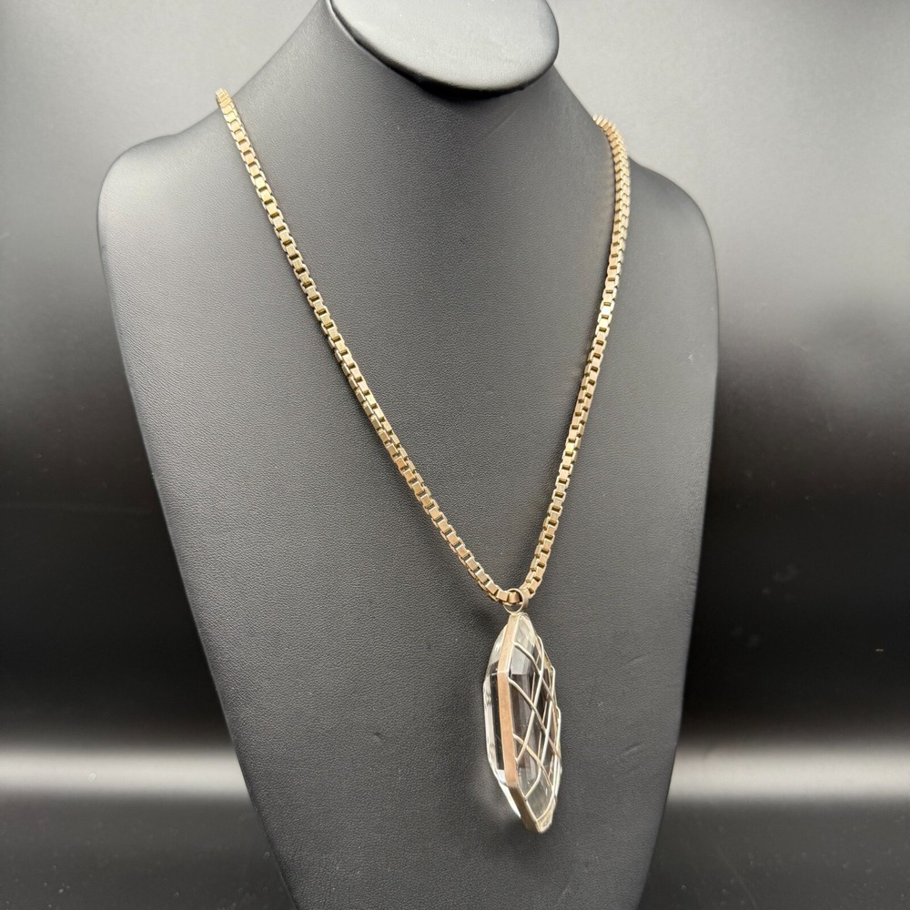 ✨ Stephen Dweck Artisan Chain Necklace with Large Clear Quartz Pendant Designer